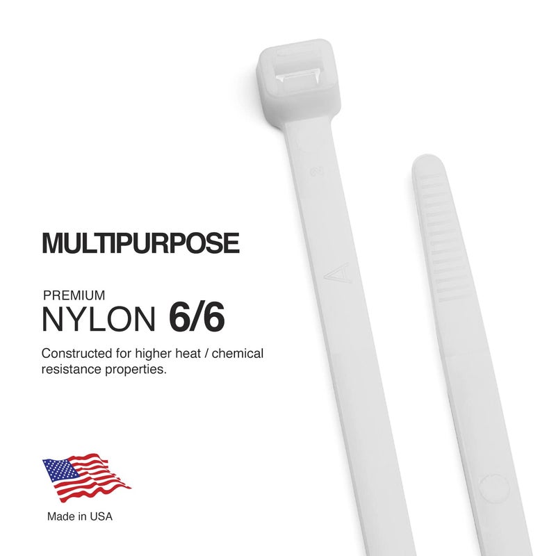 Tr Industrial Multi-Purpose Uv Resistant Natural Cable Ties, 14 Inches, 100 Pack - Image 2